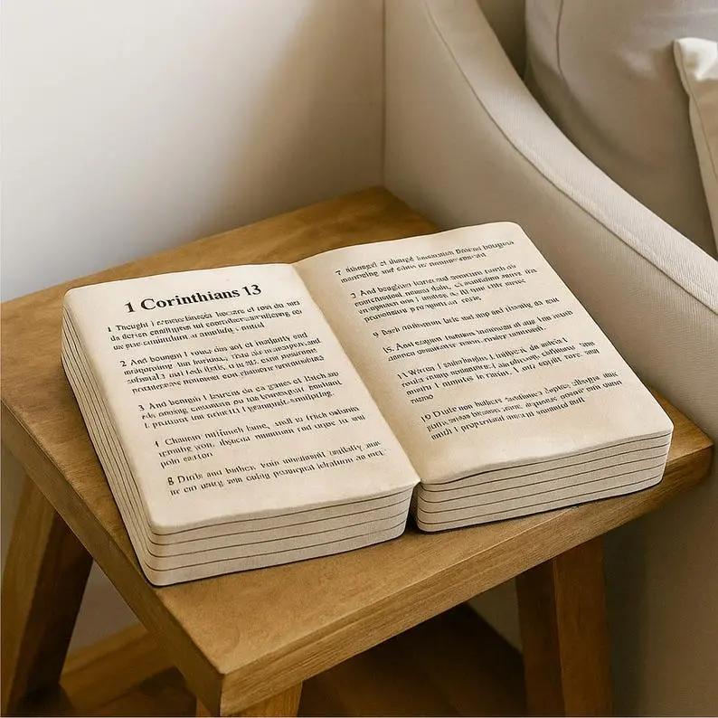📖 Bible Pillow – Inspired by 1 Corinthians 13 Custom Moments™